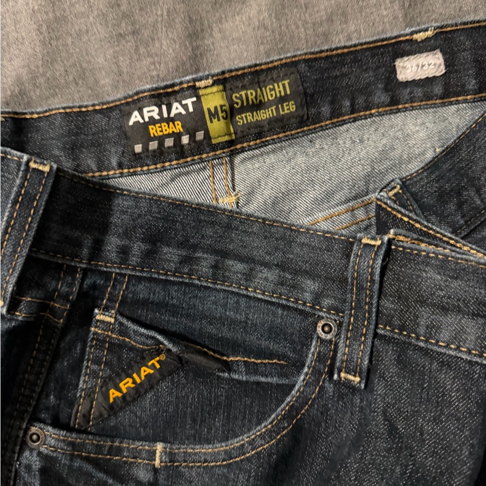 Ariat Men's Dark Blue Straight Jeans M5 - Picture 3 of 4